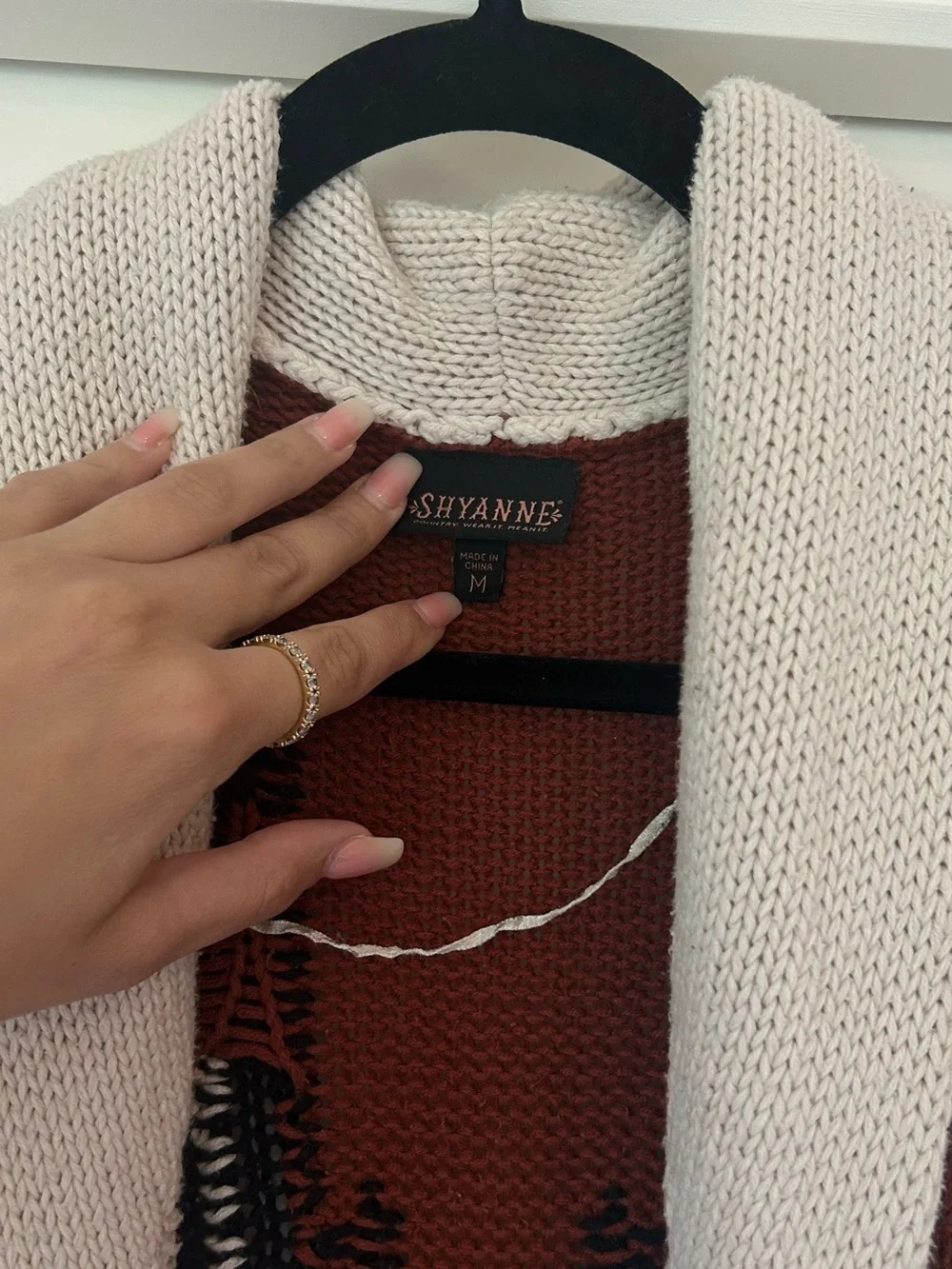 Shyanne Cream and Brown Patterned Cardigan